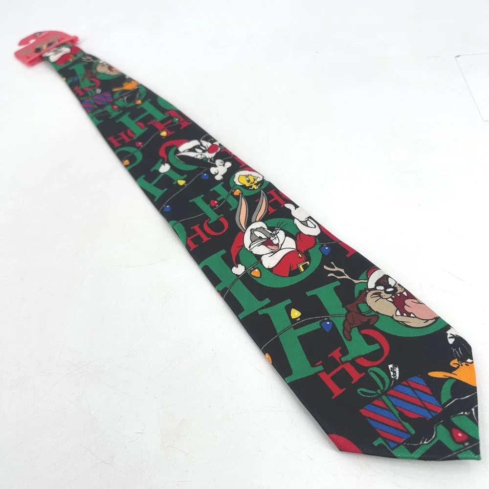 NWT‎ Looney Tunes Bugs Bunny Christmas Tie Mens Holiday festive Vintage Y2K
